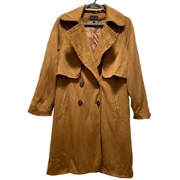 NWOT Topshop Velvet Trendy Coat size US 4 - Picture 2 of 4